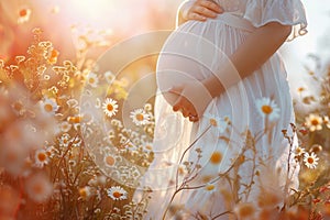 silhouette of a pregnant woman cradling her belly amidst soft pastel hues