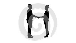 Silhouette Professional business people handshaking.
