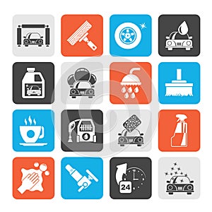 Silhouette Professional car wash objects and icons