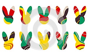 Silhouette of a rabbit head with an abstract pattern