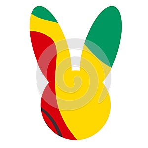 Silhouette of a rabbit head with an abstract pattern