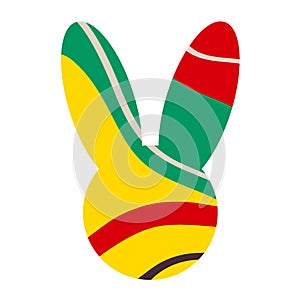 Silhouette of a rabbit head with an abstract pattern