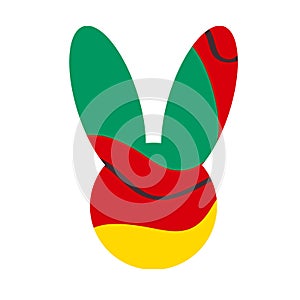 Silhouette of a rabbit head with an abstract pattern