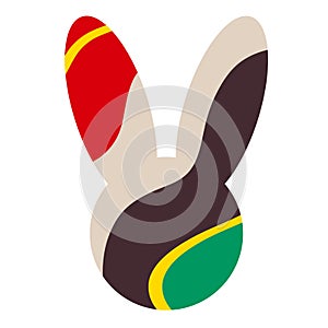 Silhouette of a rabbit head with an abstract pattern