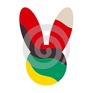 Silhouette of a rabbit head with an abstract pattern