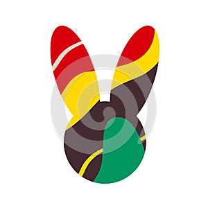 Silhouette of a rabbit head with an abstract pattern