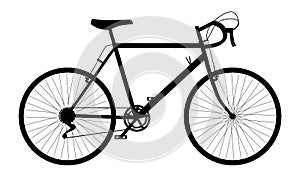 Silhouette of a racing bicycle
