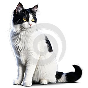 Silhouette of Ragamuffin Cat isolated on transparent background