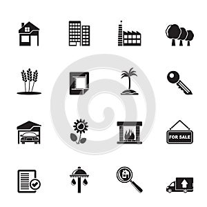 Silhouette Real Estate and building icons