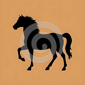 Hand drawn Black horse silhouette vector illustration photo