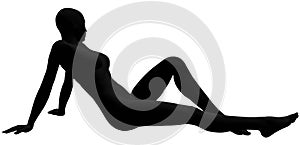 Silhouette of reclining woman photo