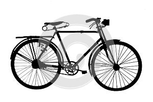 Silhouette of retro bicycle