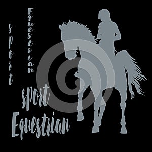 Silhouette of a rider, Equestrian sport,