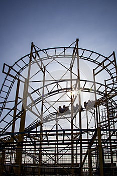 Silhouette of a roller coaster
