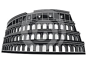 Silhouette of Rome Colosseum photo