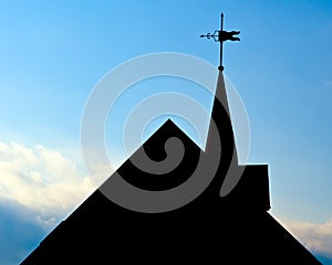 Silhouette of roof of historic building