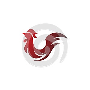 Silhouette of the rooster vector icon