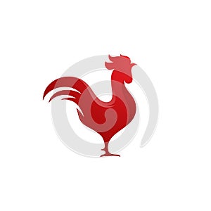 Silhouette of the rooster vector icon