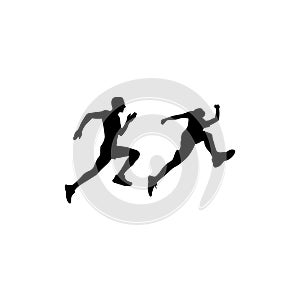 silhouette run vector. running people logo. jump people vector