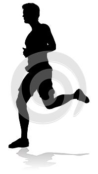 Silhouette Runner Man Sprinter or Jogger Person