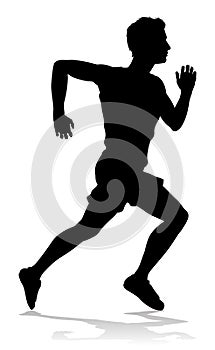 Silhouette Runner Man Sprinter or Jogger Person