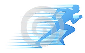 Silhouette Runner Sprinting or Running Concept