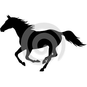 Silhouette of Running Horse Vector Perfect for Tattoos and Coloring Books photo