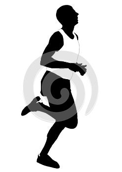 Silhouette running men