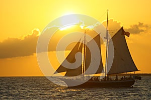 Silhouette Sailboat in Sunset