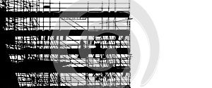 silhouette of scaffolding construction building