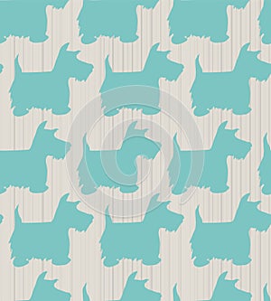 Silhouette scottie dogs with stripes repeat pattern photo