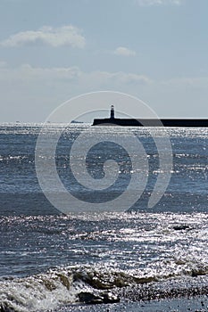 Silhouette Seaham lighthouse, County Durham