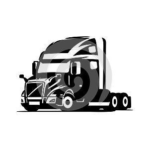 Silhouette of semi truck 18 wheeler vector image isolated  best for illustration