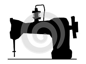 silhouette of sew machine