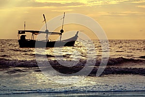 Silhouette of ship