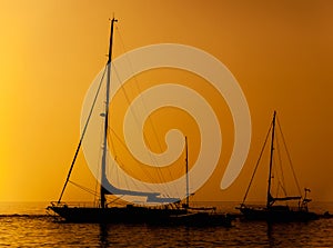 Silhouette of a ship