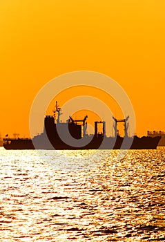 Silhouette of ship