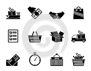 Silhouette Shipping and logistic icons