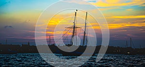 Ship on The Matanzas at Eventide