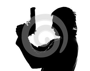 Silhouette of shooting man