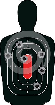 Silhouette Shooting Range Gun Target with Bullet H