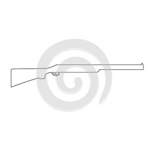 Silhouette of Shotgun hand drawn line art style, hunting rifle photo