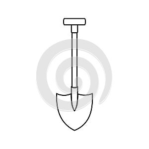 Silhouette shovel construction tool icon