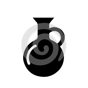 Silhouette simple bottle or jar vector icon