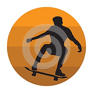 silhouette of a skater. Vector illustration decorative design