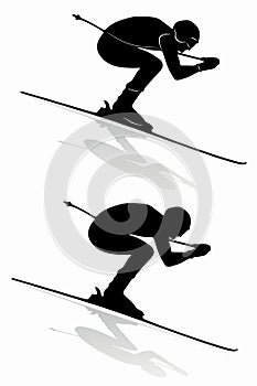 Silhouette of a skier , vector draw