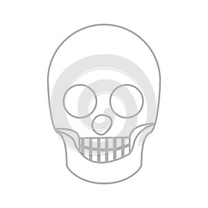 Silhouette skull bones with teeths