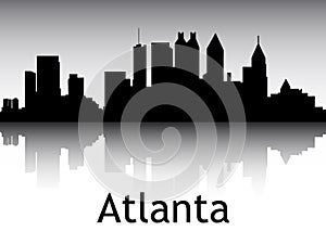 Silhouette Skyline Panorama of Atlanta Georgia