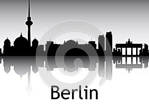 Silhouette Skyline Panorama of Berlin Germany