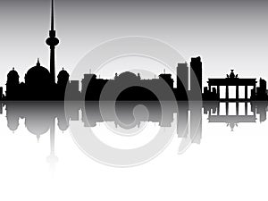 Silhouette Skyline Panorama of Berlin Germany